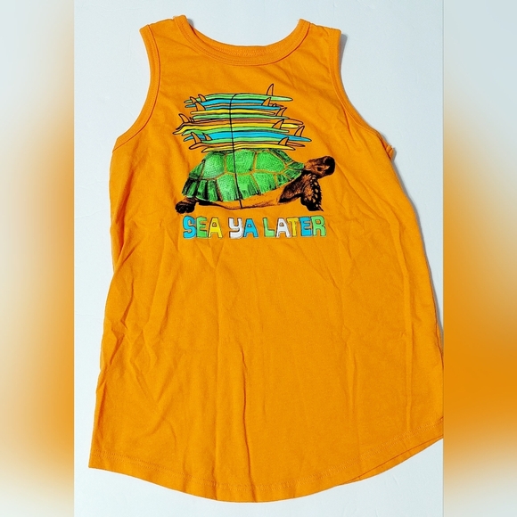 Orange‎ Sea Ya Later Sea Turtle With Surf Boards Tank Top M 8 - Picture 1 of 3